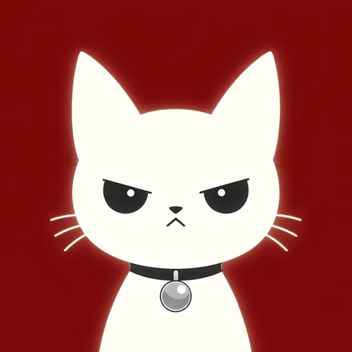 Avatar crop: eyes hard and narrowed with the brows driven into a sharp V, on a dark brick red background.